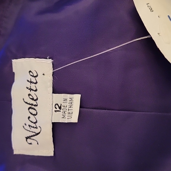Nicolette 2 piece purple jacket dress set portrait collar pearl button 12 NEW… - Picture 9 of 11